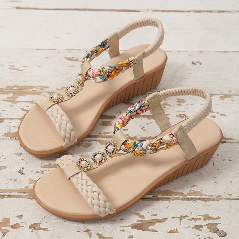 Bohemian Braided Sandals Summer Beach Shoes Women