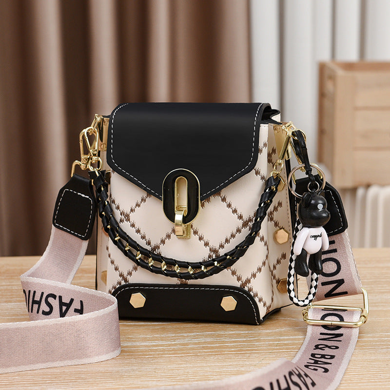 Korean Style Simple Small Square Bag Fashion All-Match Shoulder Crossbody Fashion Mini Phone Bag