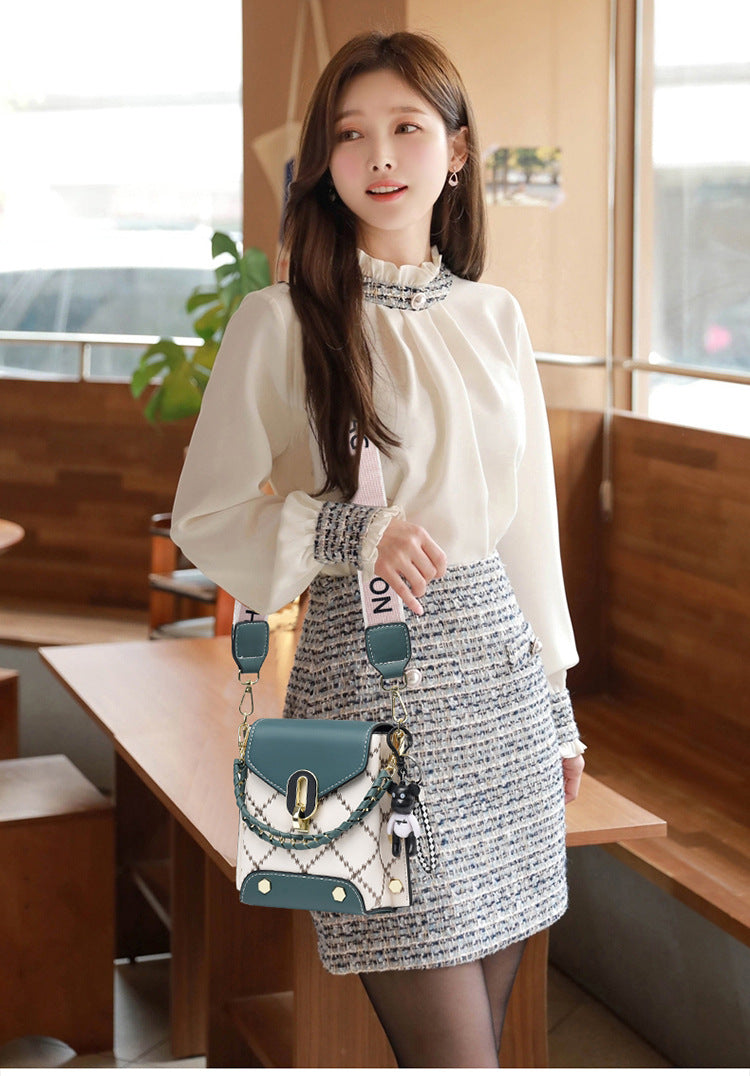 Korean Style Simple Small Square Bag Fashion All-Match Shoulder Crossbody Fashion Mini Phone Bag