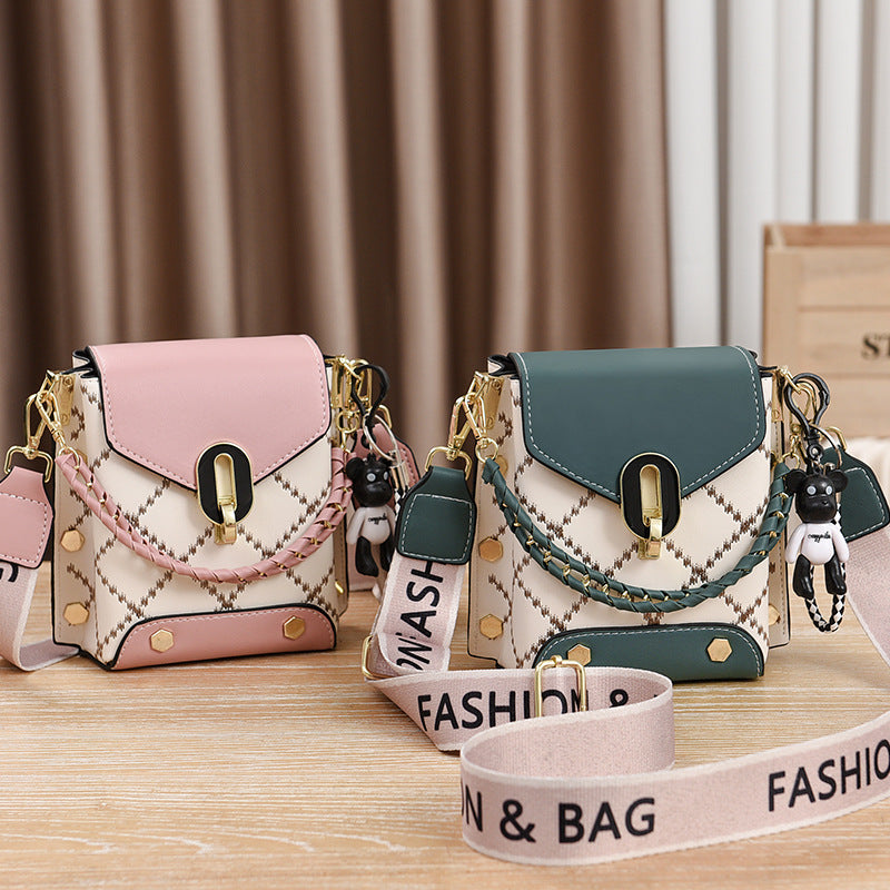 Korean Style Simple Small Square Bag Fashion All-Match Shoulder Crossbody Fashion Mini Phone Bag