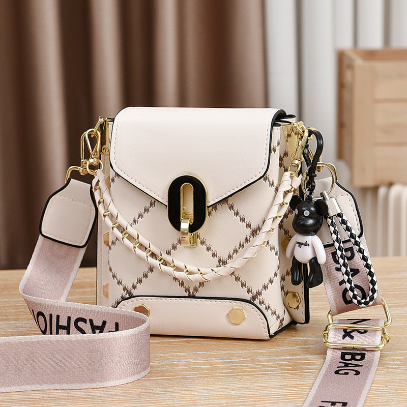 Korean Style Simple Small Square Bag Fashion All-Match Shoulder Crossbody Fashion Mini Phone Bag