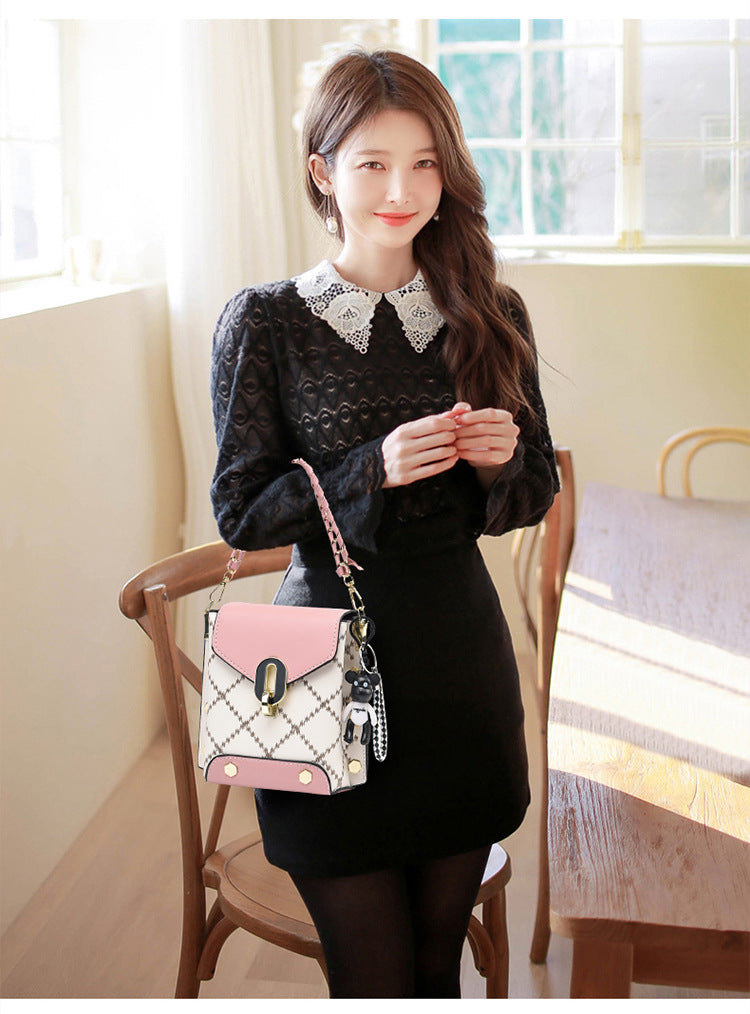 Korean Style Simple Small Square Bag Fashion All-Match Shoulder Crossbody Fashion Mini Phone Bag