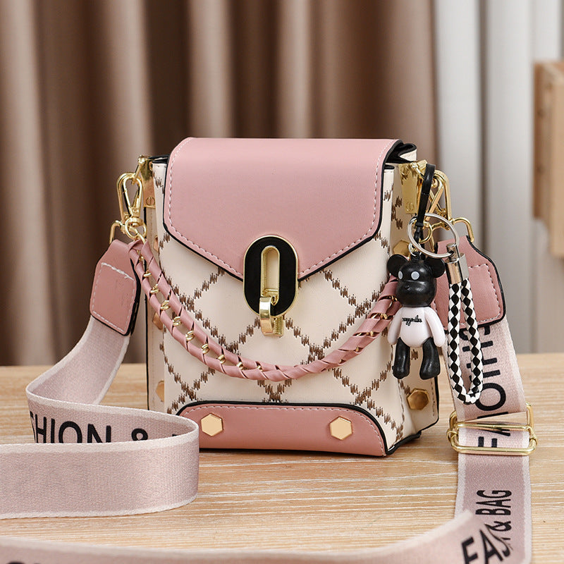 Korean Style Simple Small Square Bag Fashion All-Match Shoulder Crossbody Fashion Mini Phone Bag